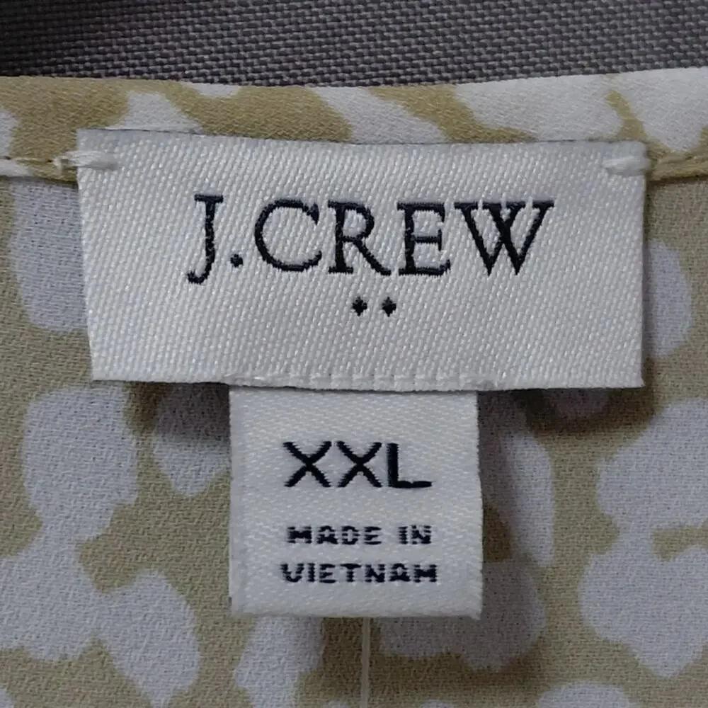 NWT J.CREW Beige Abstract Lightweight Top Women Size XXL